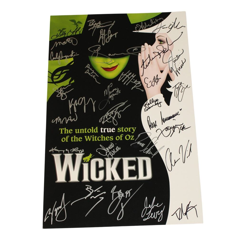 Wicked Signed Cast Autographed 14x22 Window Card Authentic Broadway Poster